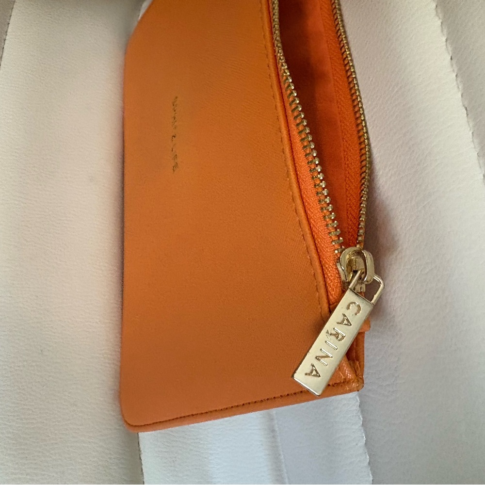 Orange Leather Clutch